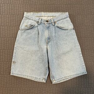 Vtg 90s Levis 580 Orange Tab Shorts Men 28 Blue Baggy 9.5" Light Wash Denim Jort